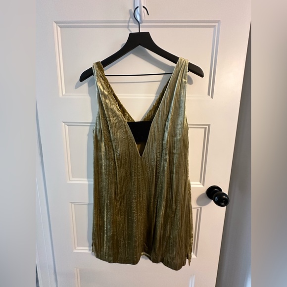 French Connection UK Olive Green Velvet Dress - Picture 5 of 5